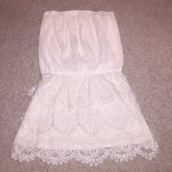 strapless lace dress