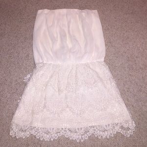 strapless lace dress