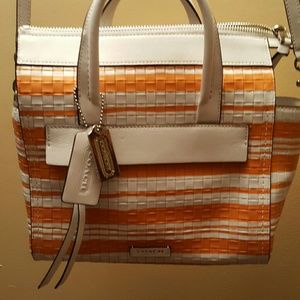 Adorable orange and white Coach purse