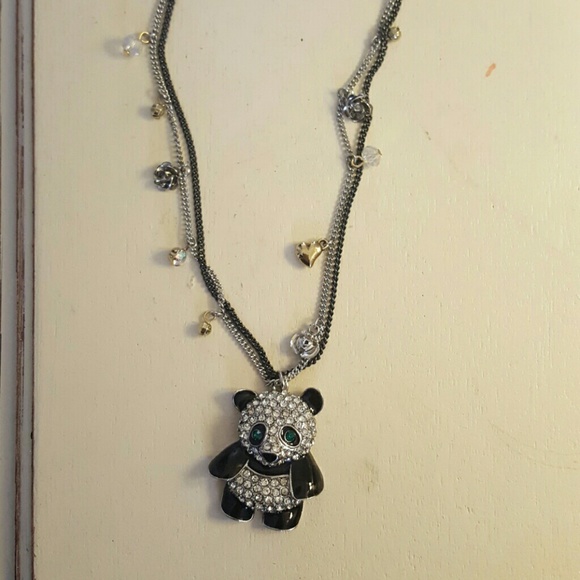 Authentic Betsey Johnson panda necklace