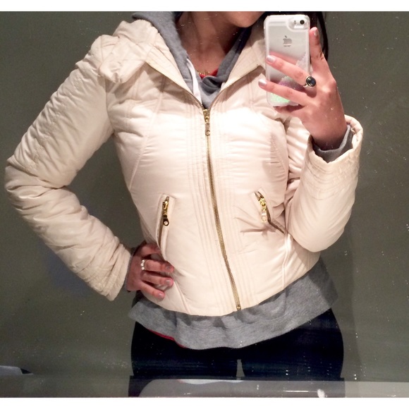 Light opal white puffer jacket