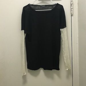 Vince Long Sleeve Colorblock Pullover Sweater Top