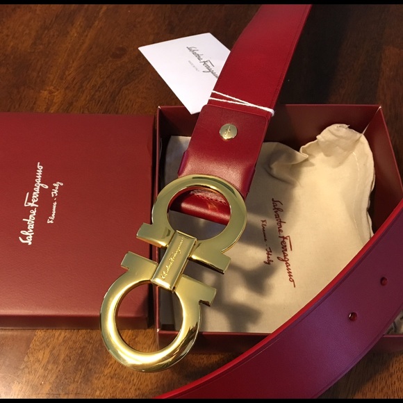 NWT Salvatore Ferragamo Red Leather Belt US 32-36