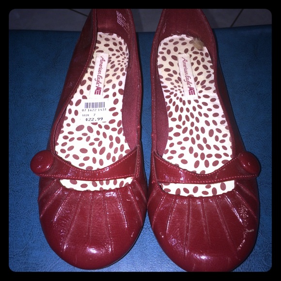 Deep Red/Maroon American Eagle Flats size 7