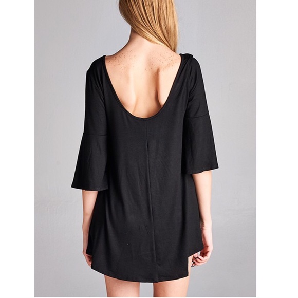 ADDIE 3/4 sleeve top - BLACK - Picture 3 of 3