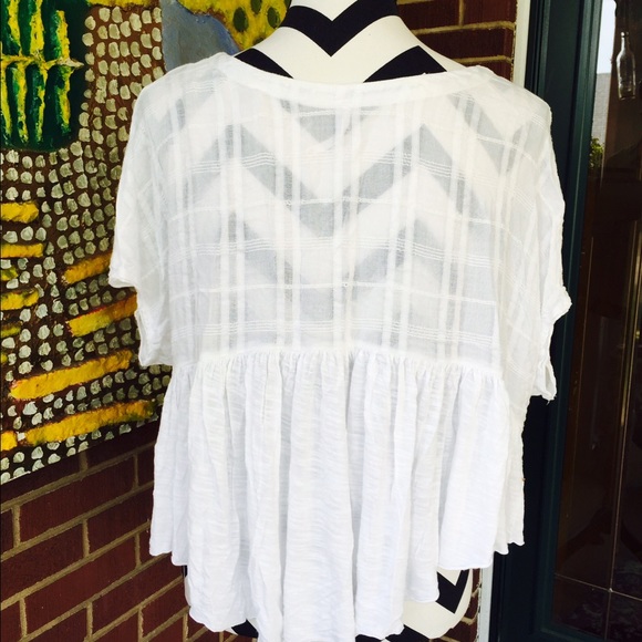 Free People Ivory Baby Doll Eyelet Top - Picture 2 of 4