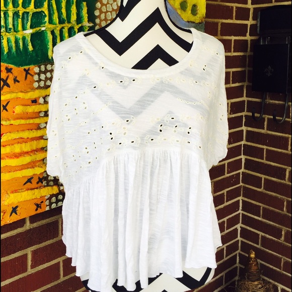 Free People Ivory Baby Doll Eyelet Top - Picture 4 of 4