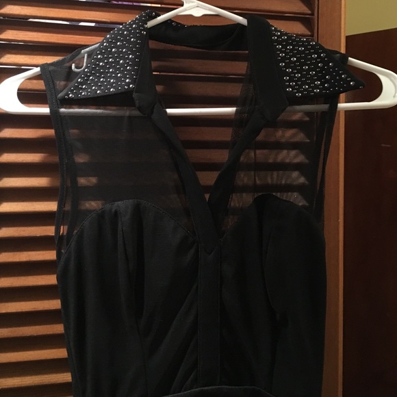 Arden B Black Scuba Mesh Dress - Picture 2 of 3