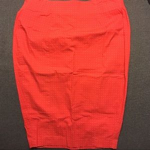 Torrid Red Pencil Skirt with White Polkadots
