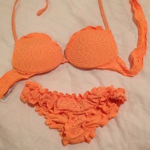 SALE Calzedonia Bright orange crochet bikini