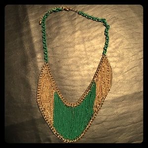 Green and Gold beaded necklace