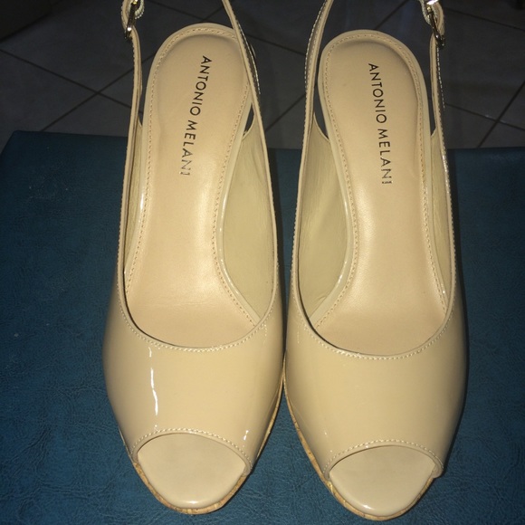 Antonio Melani Nude Wedges 6 1/2