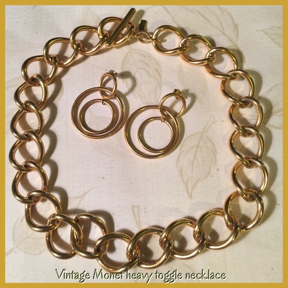 Vintage Monet Heavy Toggle Necklace #65 - Picture 2 of 4