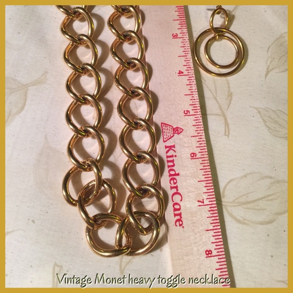 Vintage Monet Heavy Toggle Necklace #65 - Picture 3 of 4