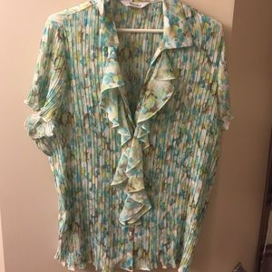 multi color top. size 18. dressy blouse.