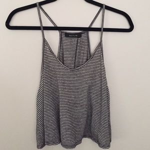 Striped tank with open back