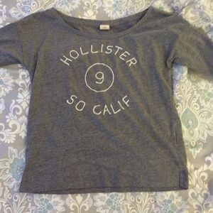 Hollister three quarter length sleeve grey shirt