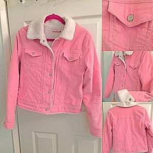 Cute Pink Corduroy Jacket size Med or Jr Large