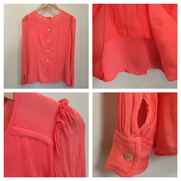J.Crew Silk Pintuck Blouse (Neon Rose) - Picture 3 of 4