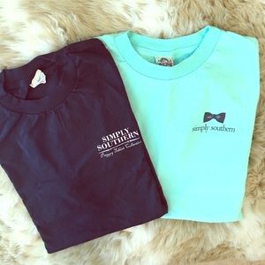Simply Southern Short Sleeve Tee; Navy