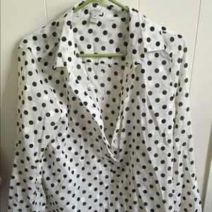 J. Crew polka dot dress shirt