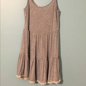 Spaghetti strap grey top.