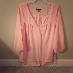 Pink 3/4 Sleeve Blouse