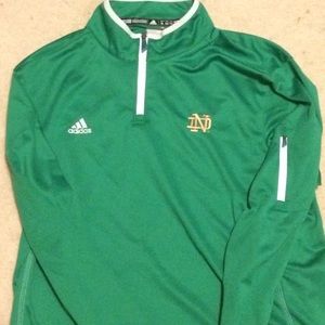 Mens adidas notre dame climalite 1/4 zip pullover