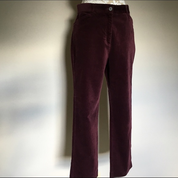 Lands' End Pants & Jumpsuits Lands End Burgundy Velvetvelour Pants