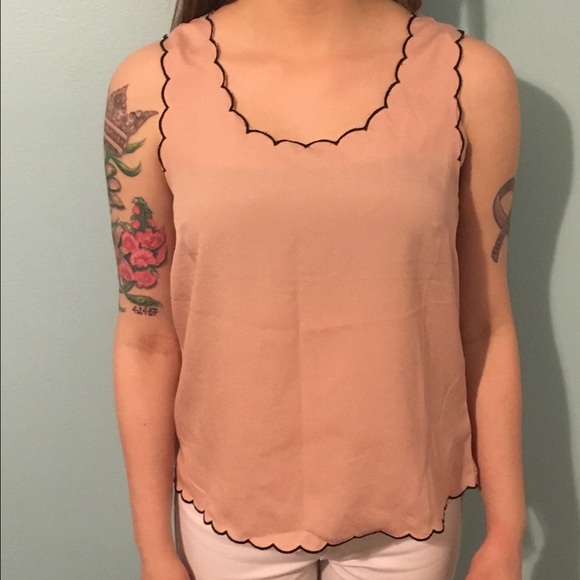 Pink top.
