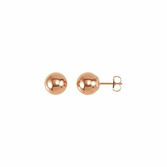 14kt Rose Gold Ball Stud Earrings - Picture 2 of 2