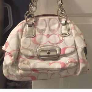 Distressed look coach purse