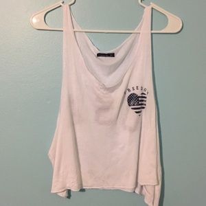 White patriotic crop top.