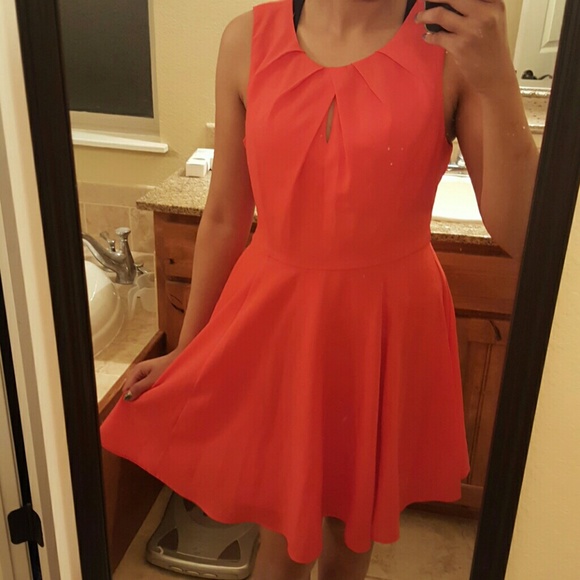 Coral skater dress
