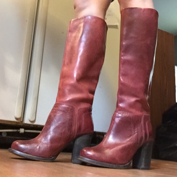 Genuine Leather Oxblood Boots