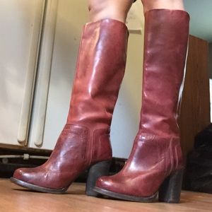 Genuine Leather Oxblood Boots