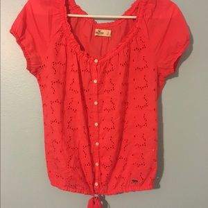 Coral detailed top.