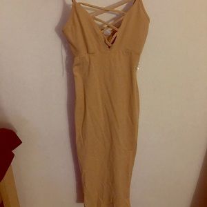 TAN MIDI DRESS