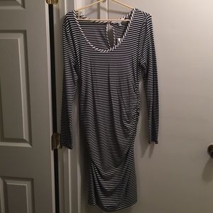 Banana Republic Striped navy long sleeve dress