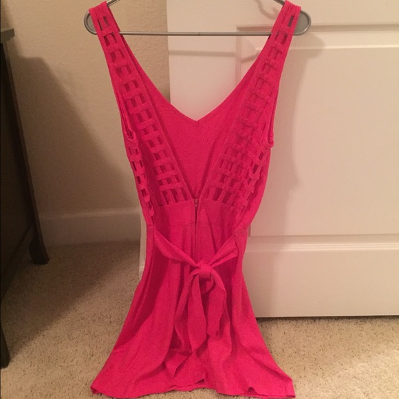 Lulu's Hot Pink Backless Dress