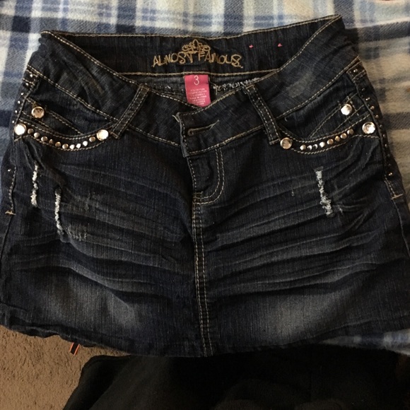 Short denim skirt