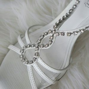 ALDO white party wedding sandals heels size 8