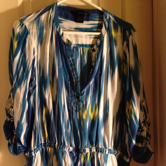 Button up/tie blouse springy colors