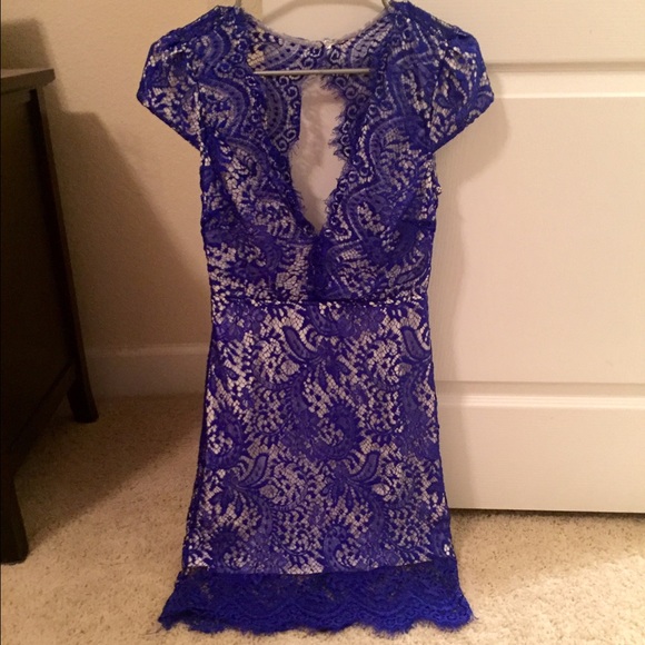 Cobalt Blue Eyelash Lace Dress