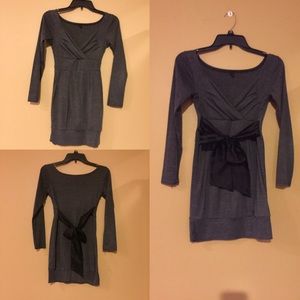 Grey Mini dress with bow