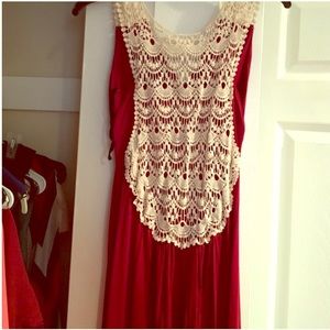 Red maxi with lace back.Very comfortable.Worn once