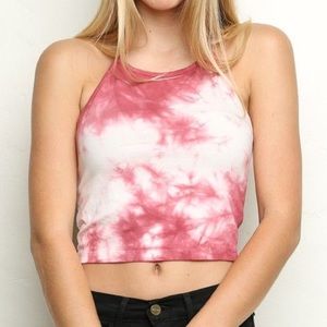 Brandy Melville Pink Tye Dye Halter Top