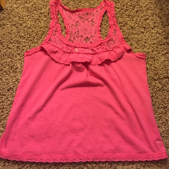 Pink Racerback Top with Lace Detail