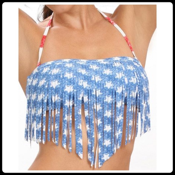 📛SOLDOUT📛 STARS & STRIPS FRINGE BANDEAU - Picture 2 of 4