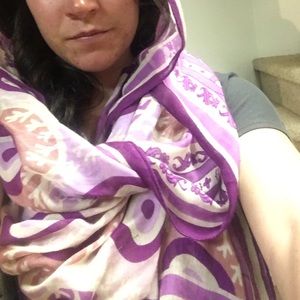 Purple patterned scarf